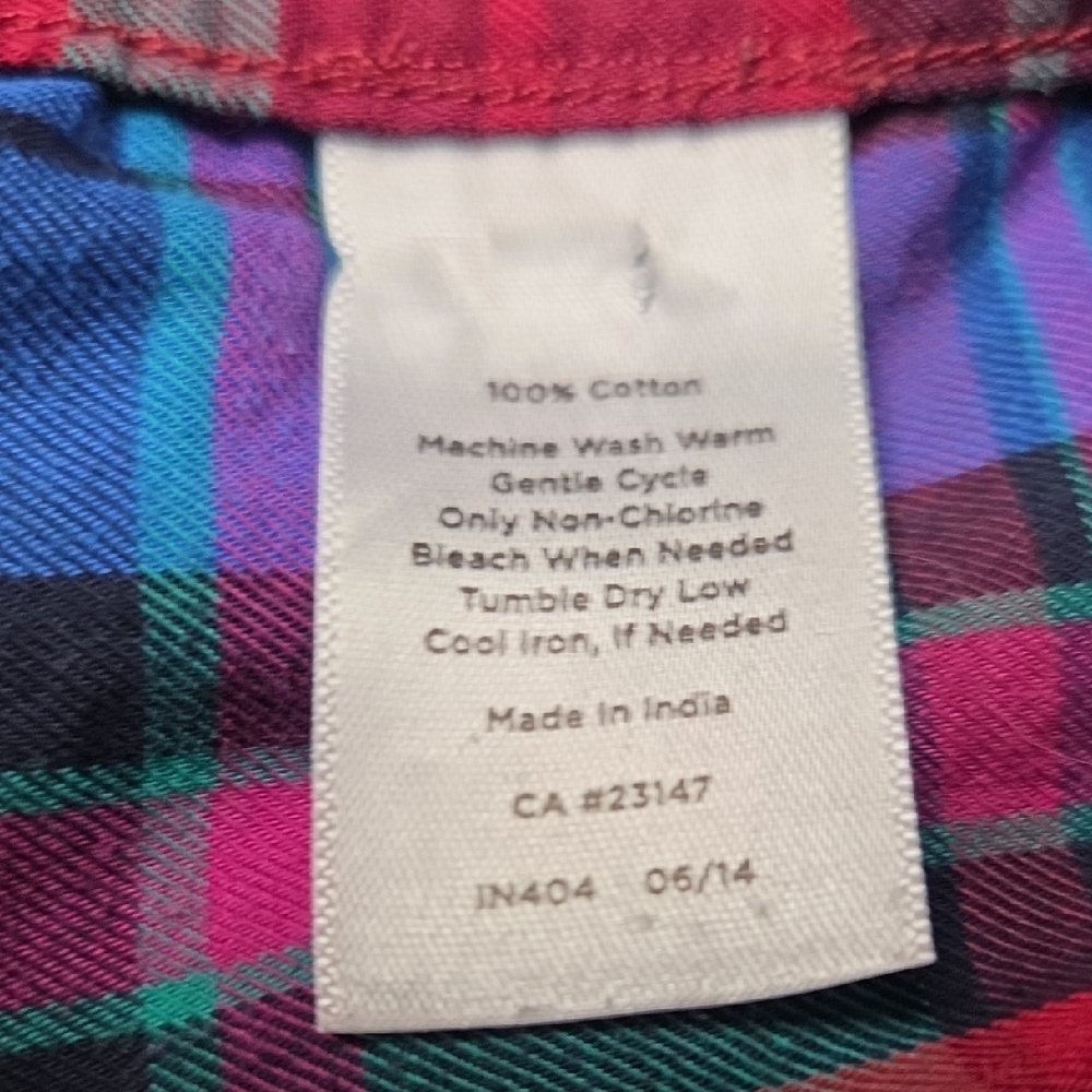 Talbots Multicolor Plaid 100% Cotton Button Down Shirt Size 1X - Picture 5 of 5